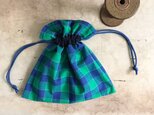 チェックの小さな巾着袋。(BA-094)