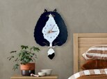 ハチワレ猫＊ロング＊レギュラーサイズの時計 木製 振り子時計 掛け時計の画像