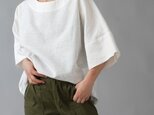 【wafu 入門編】21着限定 ! 中厚 リネン ビッグシルエットTシャツ/ホワイトt041b-wht2の画像