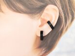 【再販】〈軽い〉〈痛くない〉〈挟めるだけ〉2wayデザインブラックフラットリングイヤリング・イヤーカフ〈直径約17㎜幅約5㎜〉