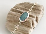 ミャンマー産◇青緑色天然翡翠 Silverブレスレット