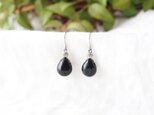 【yu様専用】Black Pear Shaped Pierce（モリオン×カレンシルバー）の画像