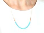 turquoise＆gold necklaceの画像