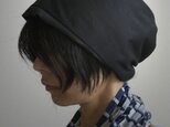 ターバンな帽子　黒リバーシブル　送料無料の画像