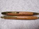 欅(小豆杢)２本セット　オイル仕上げ　ロングパトリオットボールペン・シャープペンシル(0.5ミリ用)の画像