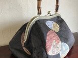 貝模様袋帯の竹の手がま口手提げ【 再出品】