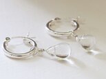 Silver925 朝露のフープピアス クリスタルAAA --Morning dew--