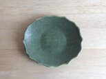稜花オーバル小皿(グリーン)の画像