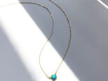 【K10YG】晴れの日〜宝石質小粒ターコイズ ネックレスの画像
