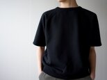 吊り裏毛5部袖スゥェットシャツ/blackの画像