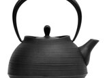 南部鉄器 鉄瓶 刷毛目（黒仕上げ）1.3L 内面素焼き・酸化被膜仕上 ガス・100V/200V IH対応