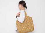 Hand block print kinchaku bag / risuの画像