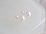 tvöfalt perla pierce:リバーシブル2WAYピアス パールキャッチの画像
