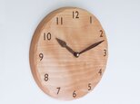 木製 掛け時計 丸型 カバ材18の画像