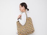 Hand block print kinchaku bag / hana kiiroの画像