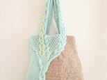77.夏糸のなわ編みバッグ〈アシンメトリーフラット〉の画像
