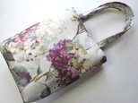 紫陽花ガーデン　縦長トートバッグ（ワイン）