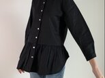ペプラム・リネンブラウス(黒)