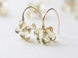宝石質レモンクォーツの花束ピアス／イヤリング｜小粒 上品 14Kgf アレルギー対応 — little bouquet
