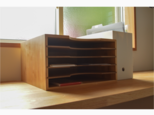 受注生産 職人手作り レコードラック デスク収納 書類収納 木製雑貨 天然木 家具 収納 木工 オフィス LR2018の画像