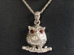 ガーネットとミミズクのネックレスの画像
