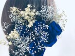 【ヘッドドレス／髪飾りプリザーブドフラワー／ウェディング・前撮り和装】青の薔薇の画像