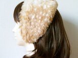 ふわふわバンビのイヤマフボンネット・ベージュ・フェイクファー