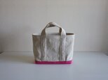 TOTE BAG -bicolor- (M) / ecru × pinkの画像