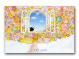 「ねえ～げんきしてる？」猫 木　青空 ほっこり癒しのイラストポストカード2枚組　No.1340の画像