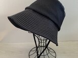 TOPI あごひも付きデニムななめクラウンのハット（ネイビー）の画像