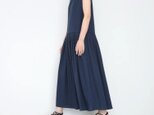 【7/13まで丈上げ無料】Mcode onepiece / navy｜コットンリネンの切り替えワンピース