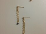 再販*メタリックネイビー*チェーン*ピアス*イヤリング #17の画像
