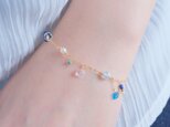 Neðansjávar bracelet：天然石ブレスレット　アクアマリン×ラピスラズリ×アパタイト×淡水パールの画像