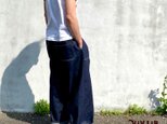 岡山セルビッチデニム ワイドイージーパンツ（白ステッチ）