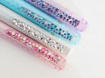 【送料無料】フリクション/0.5mm/スワロフスキー/チェック柄/押し花/キラキラ/プチギフト/誕生日/ボールペンの画像