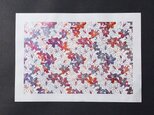 ギルディング和紙A3サイズ　百合　生成和紙　赤混合の画像