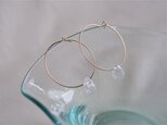 crack crystal quartz hoop:クラッククリスタルクオーツ 天然石フープピアス ゴールドフィールドの画像