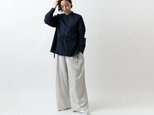 クラシックフロントプルオーバーシャツ　ネイビー　HANDROOM WOMEN'Sの画像