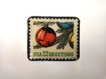 アメリカ1982年「クリスマス切手」ブローチ 75