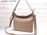 ★ハンドメイド★日本製★ソフト・本革★２ＷＡＹショルダーバッグ（ロングハンドル・肩掛け）★トープ色★ハンドル取り外し可★