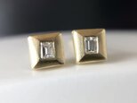 K18YG diamond stud earring （single）- Frame -の画像