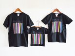 親子3人お揃い色えんぴつTシャツセット 親子おそろいコーデ 　ブラックの画像