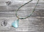 3WAY☆ローマングラス ターコイズネックレス＊Ancient Romanglass Necklaceの画像