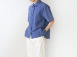original cotton linen/ short sleeve shirt/blueの画像