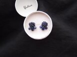 【天然石の刺繍ピアス】blue sapphire