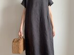 リネンシンプルワンピース(チャコール)