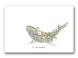 「サヨナラをくぐり抜けてクジラになる」 鯨 くじら ほっこり癒しのイラストポストカード2枚組No.1381の画像