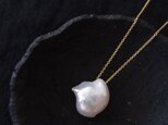 【K14gf】バロックパールチェーンネックレス／baroque pearl・50cm