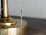 【14KGF】CZ Cross Long Necklaceの画像