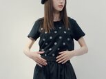 村●様専用　★限定1枚ユニセックスS★Tシャツ★黒×グレー ドット ●POMPON-DOT-NIGHT×CLOUD●の画像